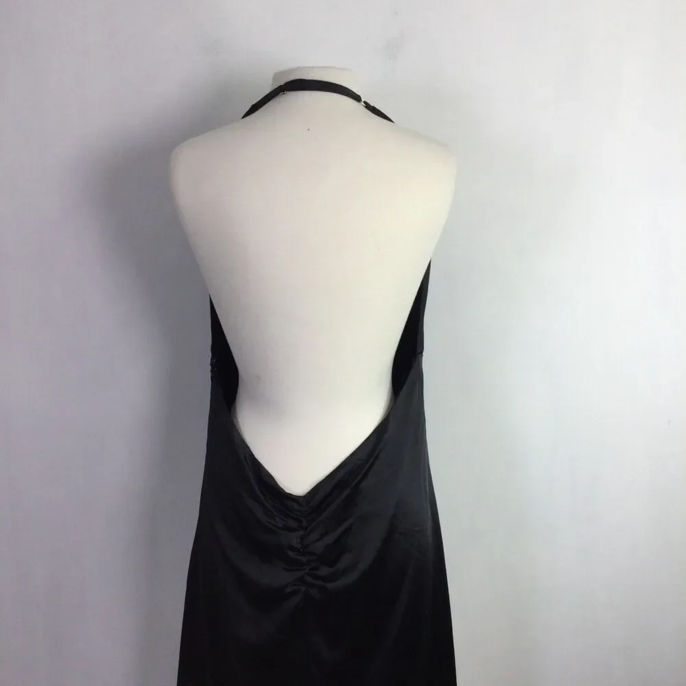 FREE PEOPLE Womens Dance Till Dawn Satin Maxi Dress Black Size XL NWT $250